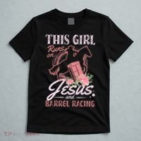 This Girl Runs On Jesus And Barrel Racing For A Barrel Racer T-Shirt thumb 5