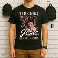This Girl Runs On Jesus And Barrel Racing For A Barrel Racer T-Shirt thumb 6