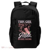 This Girl Runs On Jesus And Barrel Racing For A Barrel Racer Backpack thumb 0