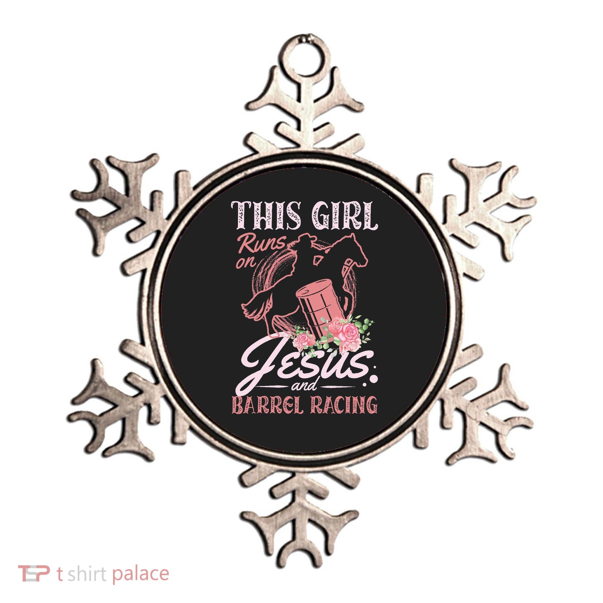 This Girl Runs On Jesus And Barrel Racing For A Barrel Racer Ornament