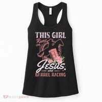 This Girl Runs On Jesus And Barrel Racing For A Barrel Racer Women's Tank Top thumb 0