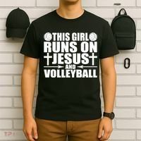 This Girl Runs On Jesus And Volleyball Novelty TShirt T-Shirt thumb 6