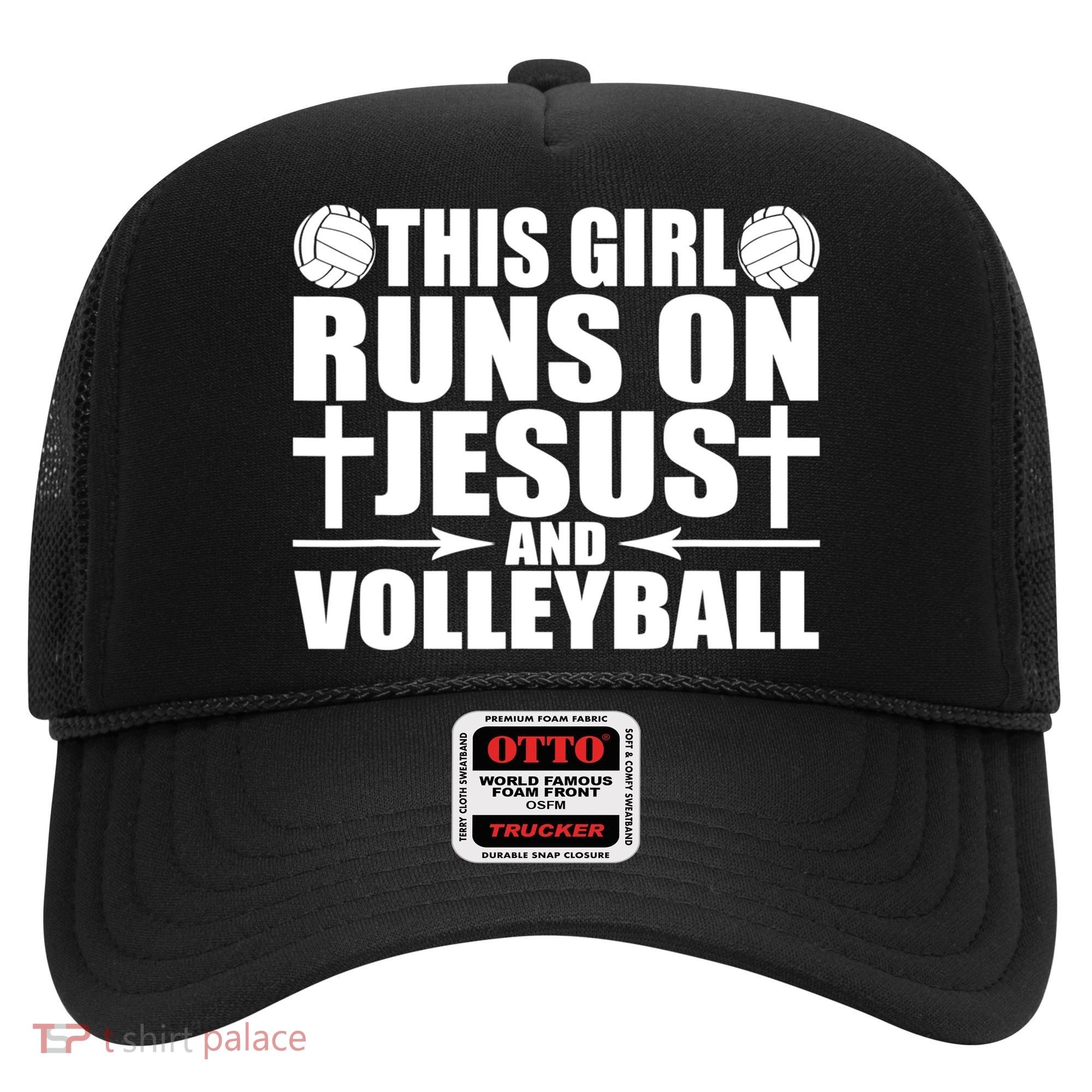 This Girl Runs On Jesus And Volleyball Novelty TShirt Hat