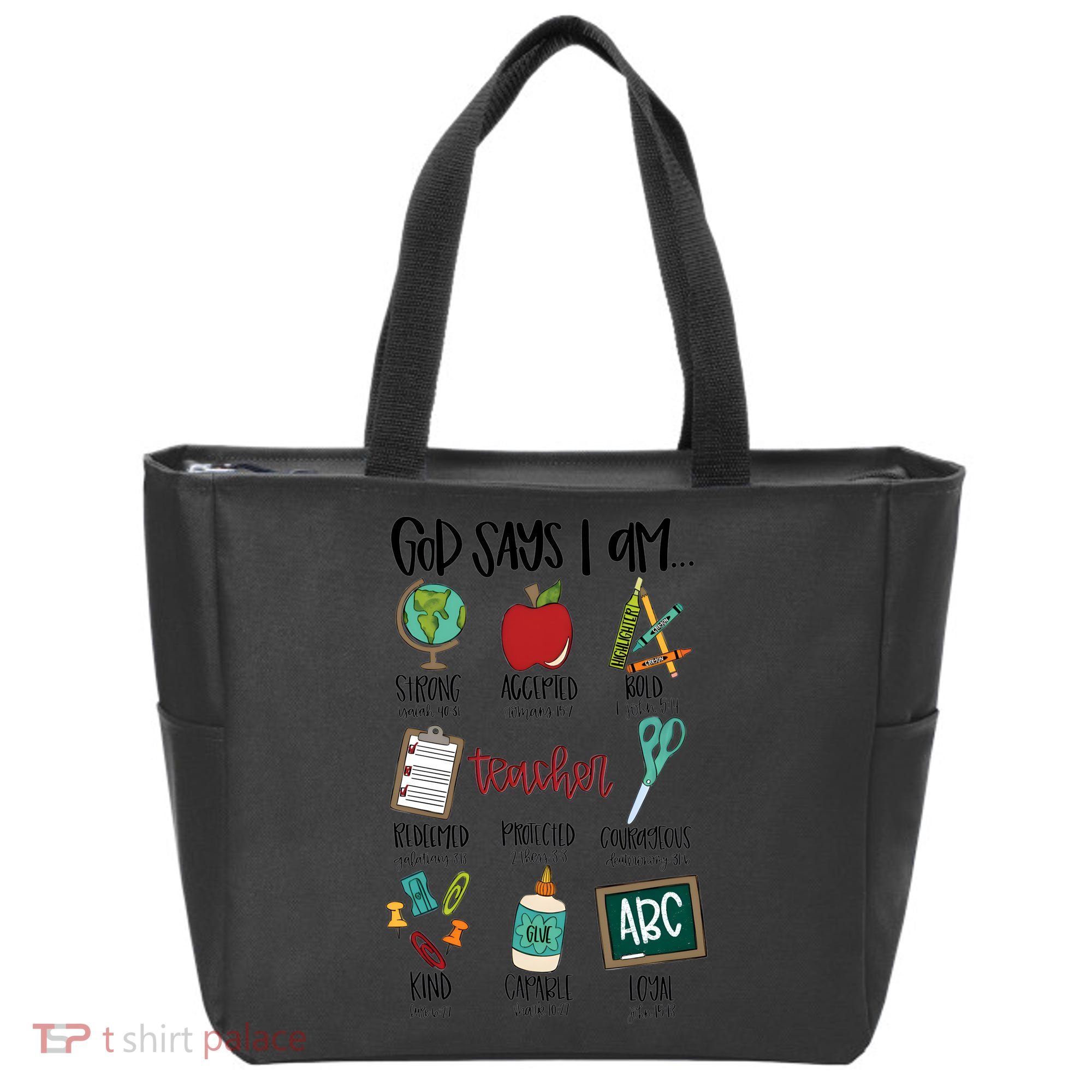 Teacher God Says I Am Teacher Bible Verse Tote Bag