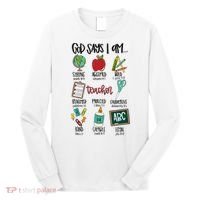 Teacher God Says I Am Teacher Bible Verse Long Sleeve Shirt thumb 0