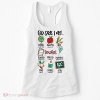 Teacher God Says I Am Teacher Bible Verse Women's Tank Top thumb 0