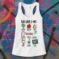 Teacher God Says I Am Teacher Bible Verse Women's Tank Top thumb 3