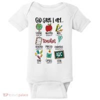 Teacher God Says I Am Teacher Bible Verse Baby Bodysuit thumb 0