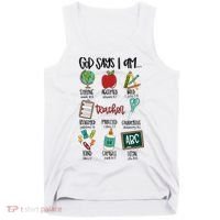 Teacher God Says I Am Teacher Bible Verse Tank Top thumb 0