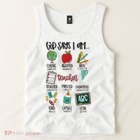 Teacher God Says I Am Teacher Bible Verse Tank Top thumb 2