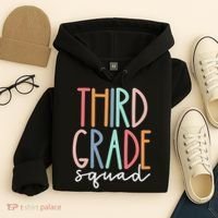 Third Grade Squad 3rd Grade Teacher Crew Back To School Team Hoodie thumb 4