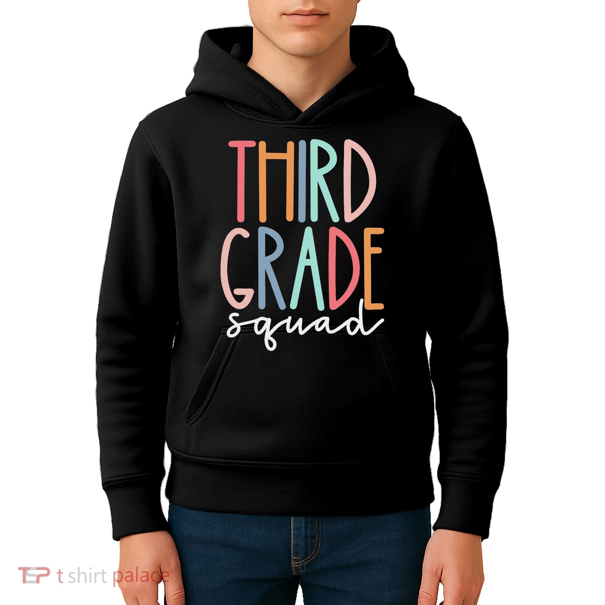 Third Grade Squad 3rd Grade Teacher Crew Back To School Team Kids Hoodie