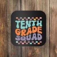 Tenth Grade Squad Retro Groovy Happy First Day Of School Gift Coaster thumb 0