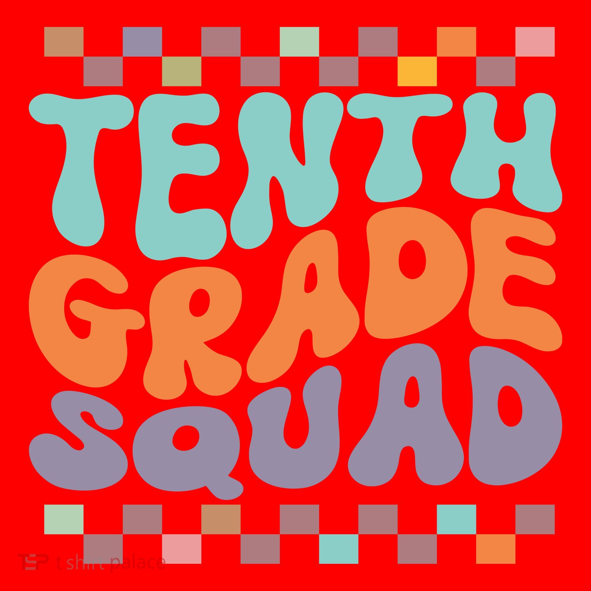 Tenth Grade Squad Retro Groovy Happy First Day Of School Gift Santa Hat