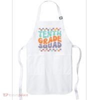 Tenth Grade Squad Retro Groovy Happy First Day Of School Gift Apron thumb 0