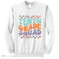 Tenth Grade Squad Retro Groovy Happy First Day Of School Gift Sweatshirt thumb 0