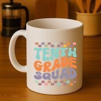 Tenth Grade Squad Retro Groovy Happy First Day Of School Gift Coffee Mug thumb 4