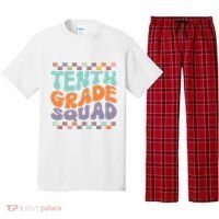 Tenth Grade Squad Retro Groovy Happy First Day Of School Gift Pajama Set thumb 0