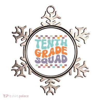 Tenth Grade Squad Retro Groovy Happy First Day Of School Gift Ornament