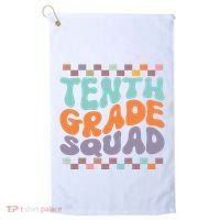Tenth Grade Squad Retro Groovy Happy First Day Of School Gift Golf Towel thumb 0