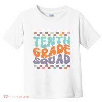 Tenth Grade Squad Retro Groovy Happy First Day Of School Gift Toddler T-Shirt thumb 0