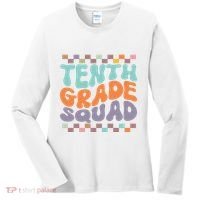 Tenth Grade Squad Retro Groovy Happy First Day Of School Gift Women's Long Sleeve Shirt thumb 0