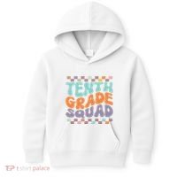 Tenth Grade Squad Retro Groovy Happy First Day Of School Gift Kids Hoodie thumb 0
