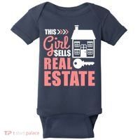 This Girl Sells Real Estate Real Estate Agent Baby Bodysuit thumb 0