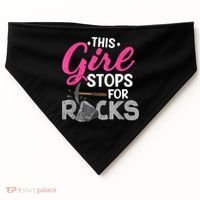 This Girl Stops For Rocks Rock Collector Geode Hunter USA-Made Doggie Bandana thumb 0