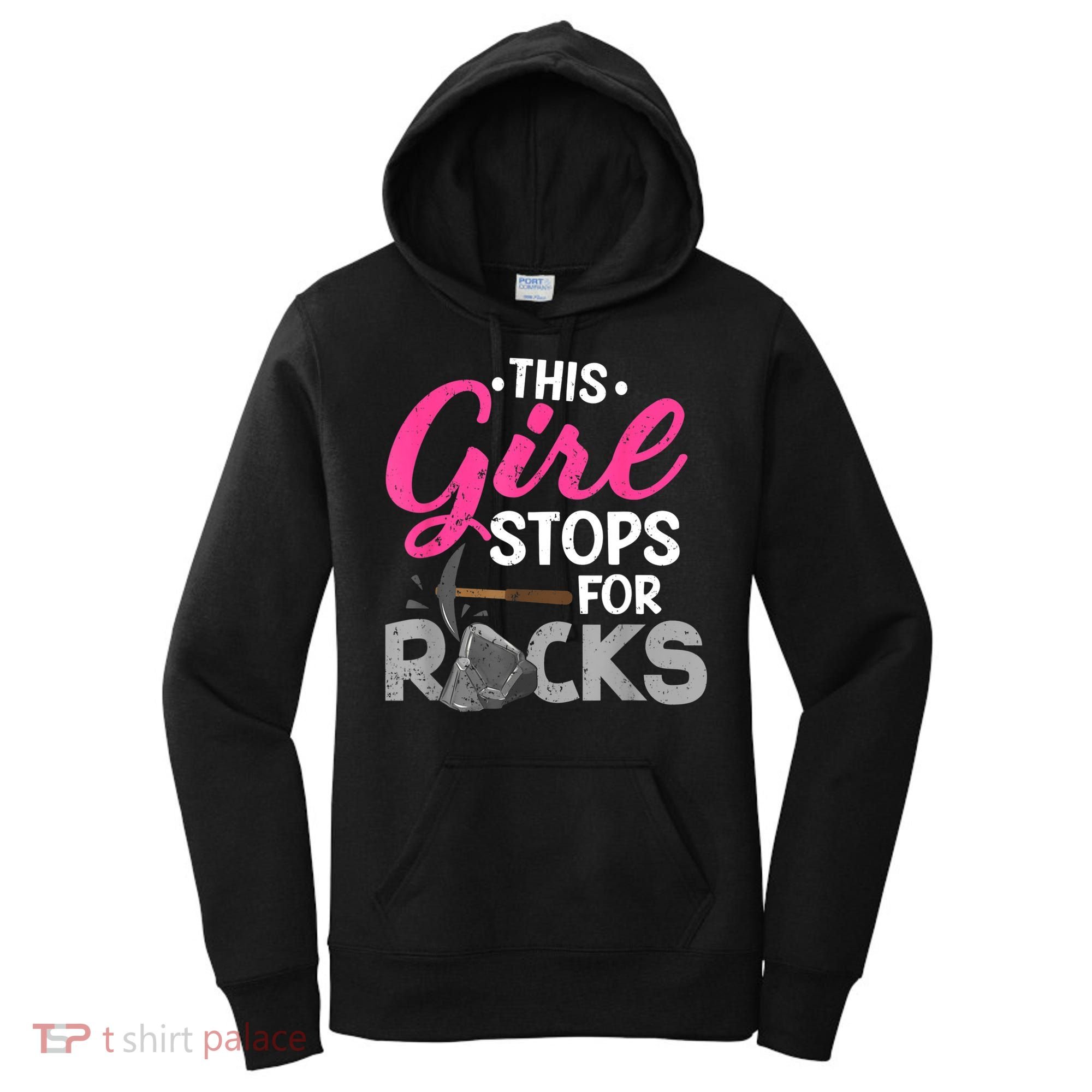 This Girl Stops For Rocks Rock Collector Geode Hunter Women's Hoodie