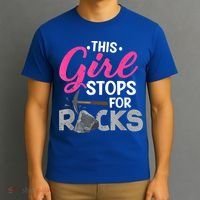 This Girl Stops For Rocks Rock Collector Geode Hunter T-Shirt thumb 3