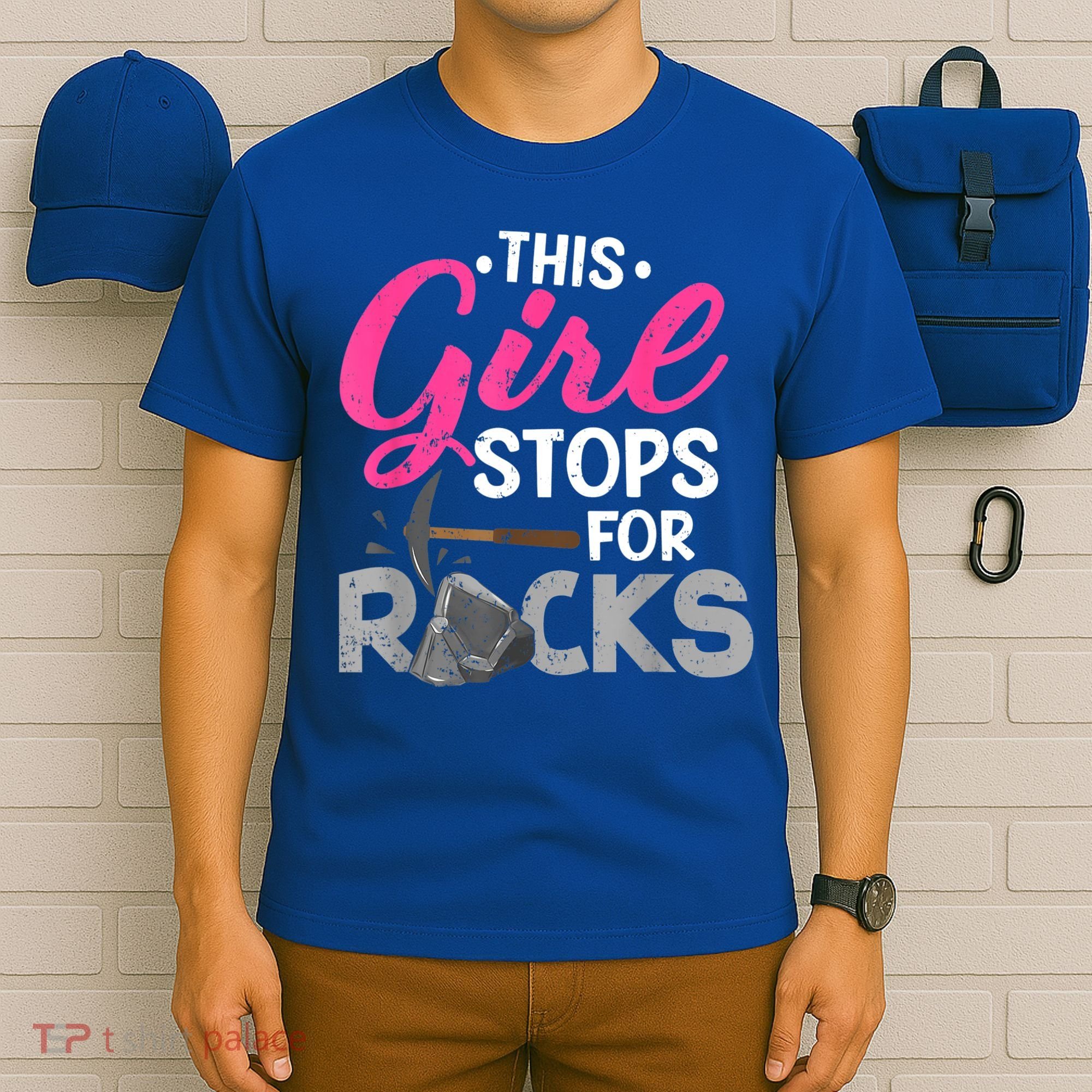 This Girl Stops For Rocks Rock Collector Geode Hunter T-Shirt