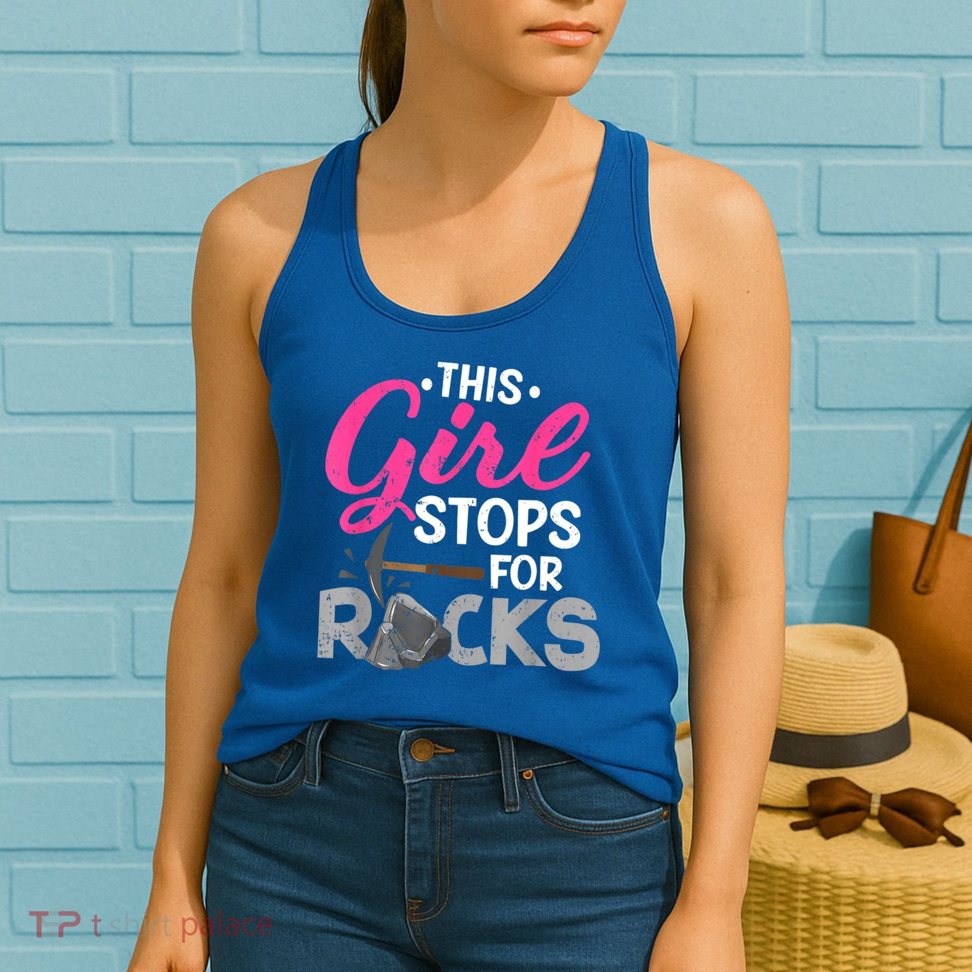 This Girl Stops For Rocks Rock Collector Geode Hunter Women's Tank Top
