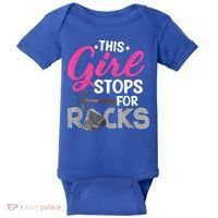 This Girl Stops For Rocks Rock Collector Geode Hunter Baby Bodysuit thumb 0