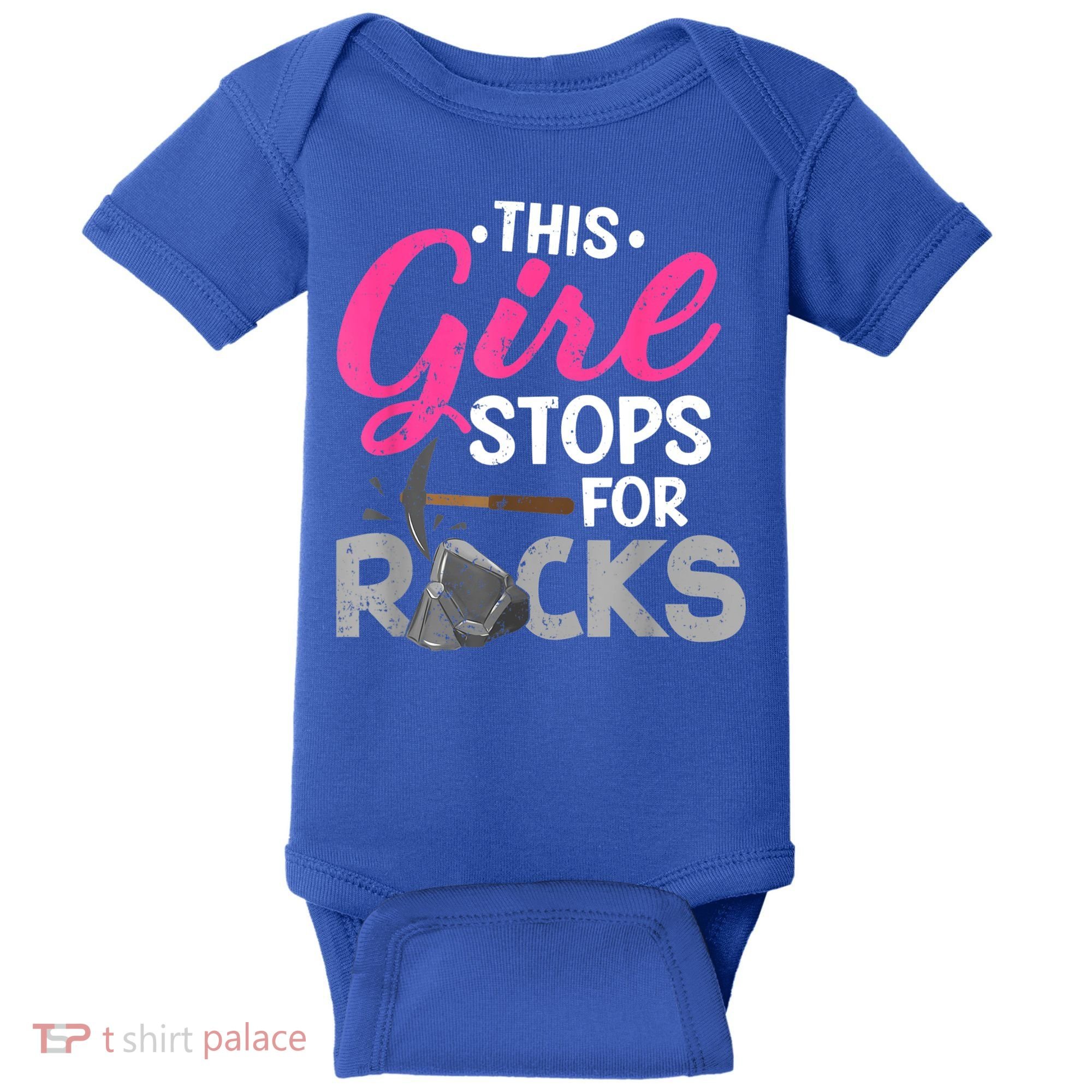 This Girl Stops For Rocks Rock Collector Geode Hunter Baby Bodysuit