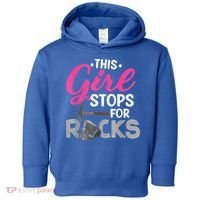 This Girl Stops For Rocks Rock Collector Geode Hunter Toddler Hoodie thumb 0