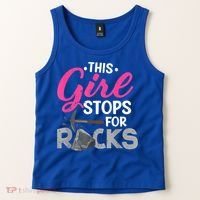 This Girl Stops For Rocks Rock Collector Geode Hunter Tank Top thumb 2