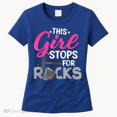 This Girl Stops For Rocks Rock Collector Geode Hunter Women's T-Shirt