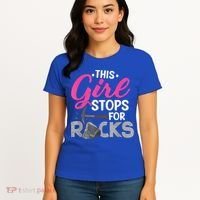 This Girl Stops For Rocks Rock Collector Geode Hunter Women's T-Shirt thumb 4
