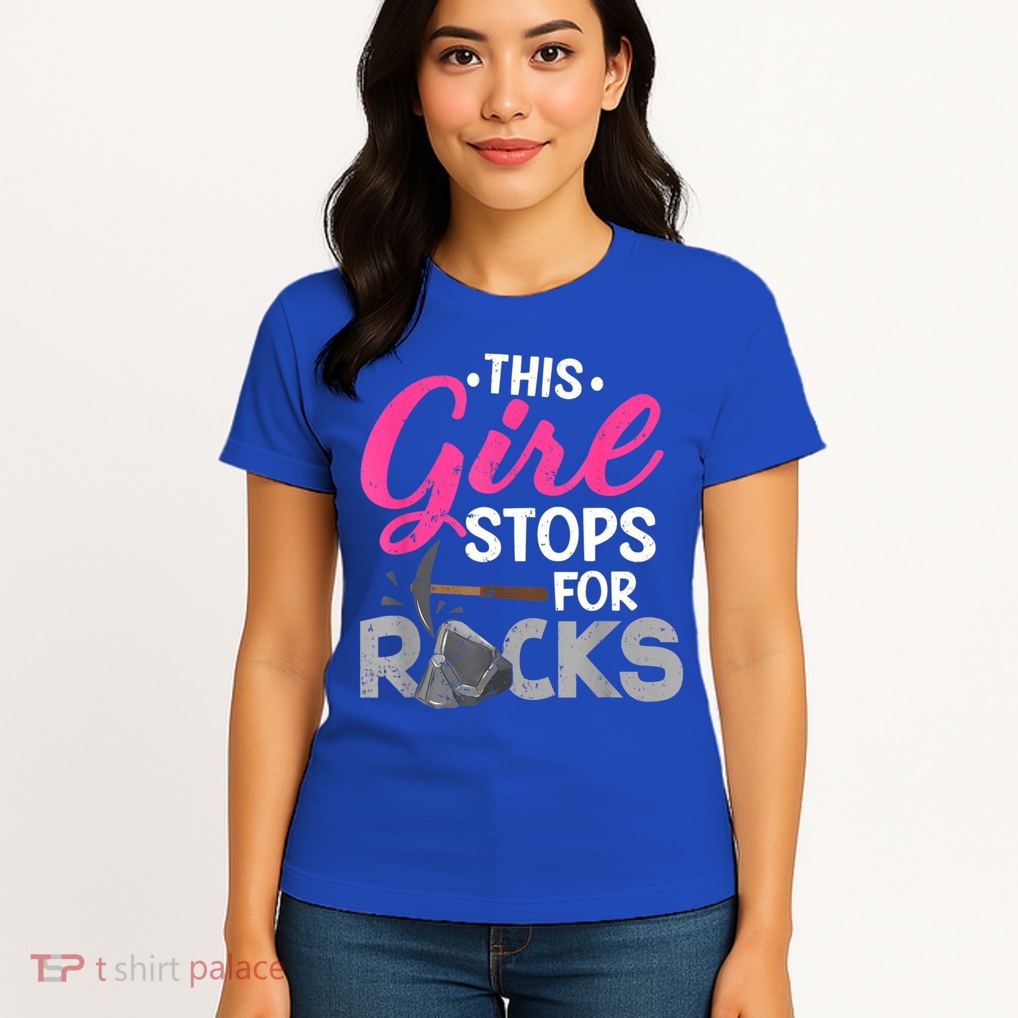 This Girl Stops For Rocks Rock Collector Geode Hunter Women's T-Shirt