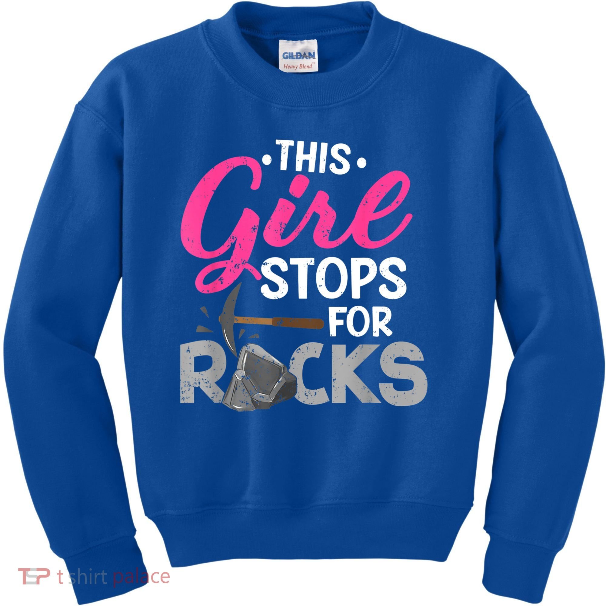 This Girl Stops For Rocks Rock Collector Geode Hunter Kids Sweatshirt