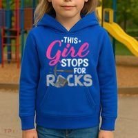 This Girl Stops For Rocks Rock Collector Geode Hunter Kids Hoodie thumb 3