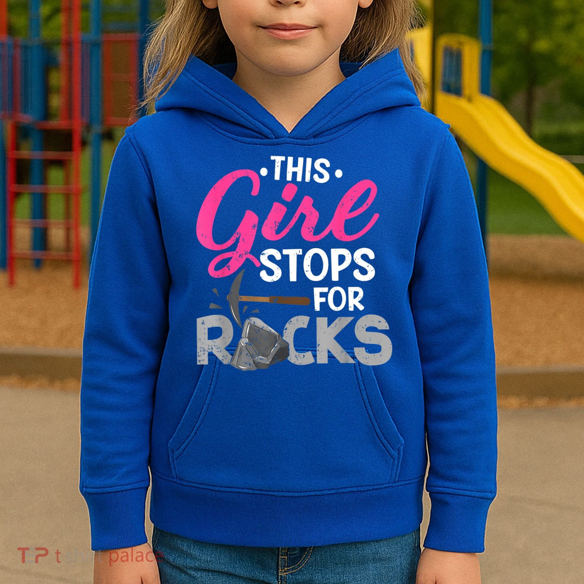 This Girl Stops For Rocks Rock Collector Geode Hunter Kids Hoodie