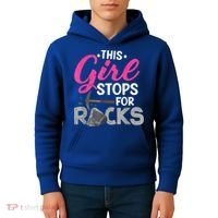 This Girl Stops For Rocks Rock Collector Geode Hunter Kids Hoodie thumb 4