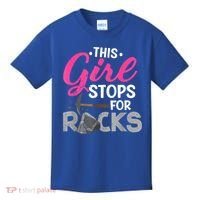 This Girl Stops For Rocks Rock Collector Geode Hunter Kids T-Shirt thumb 0