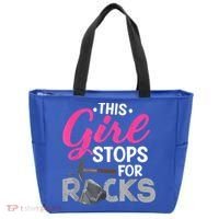This Girl Stops For Rocks Rock Collector Geode Hunter Tote Bag thumb 0