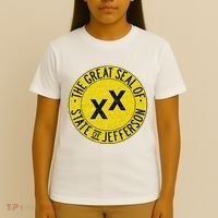 The Great Seal Of The State Of Jefferson Flag Print T-Shirt thumb 4