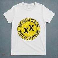 The Great Seal Of The State Of Jefferson Flag Print T-Shirt thumb 5