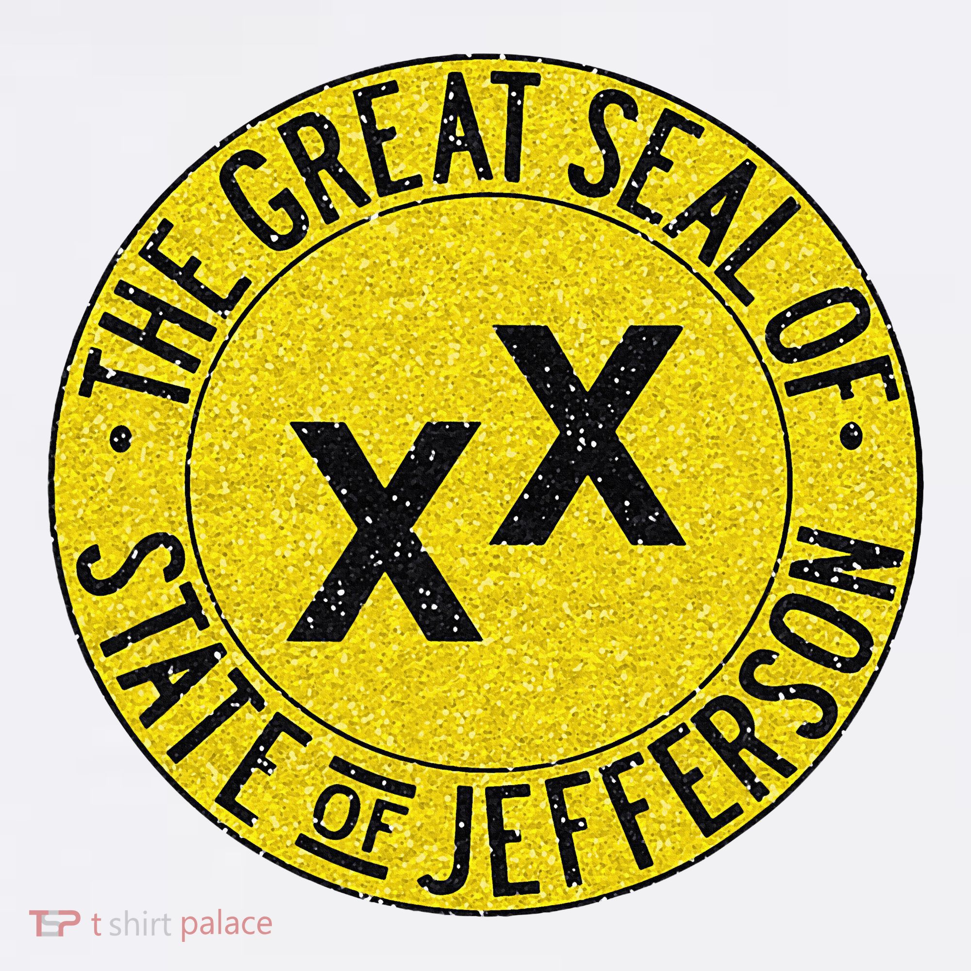 The Great Seal Of The State Of Jefferson Flag Print T-Shirt
