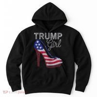 Trump Girl Stilettos High Heel American Flag Bling Hoodie thumb 0